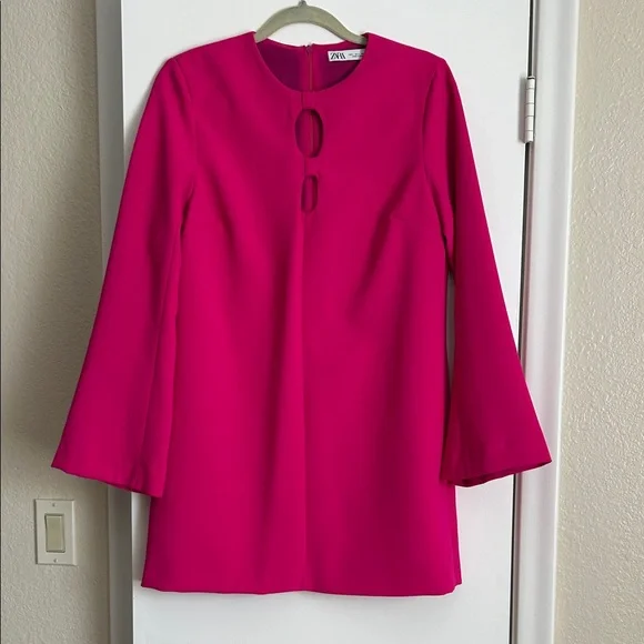 Zara Fuchsia Long Sleeve Dress - Picture 2 of 4